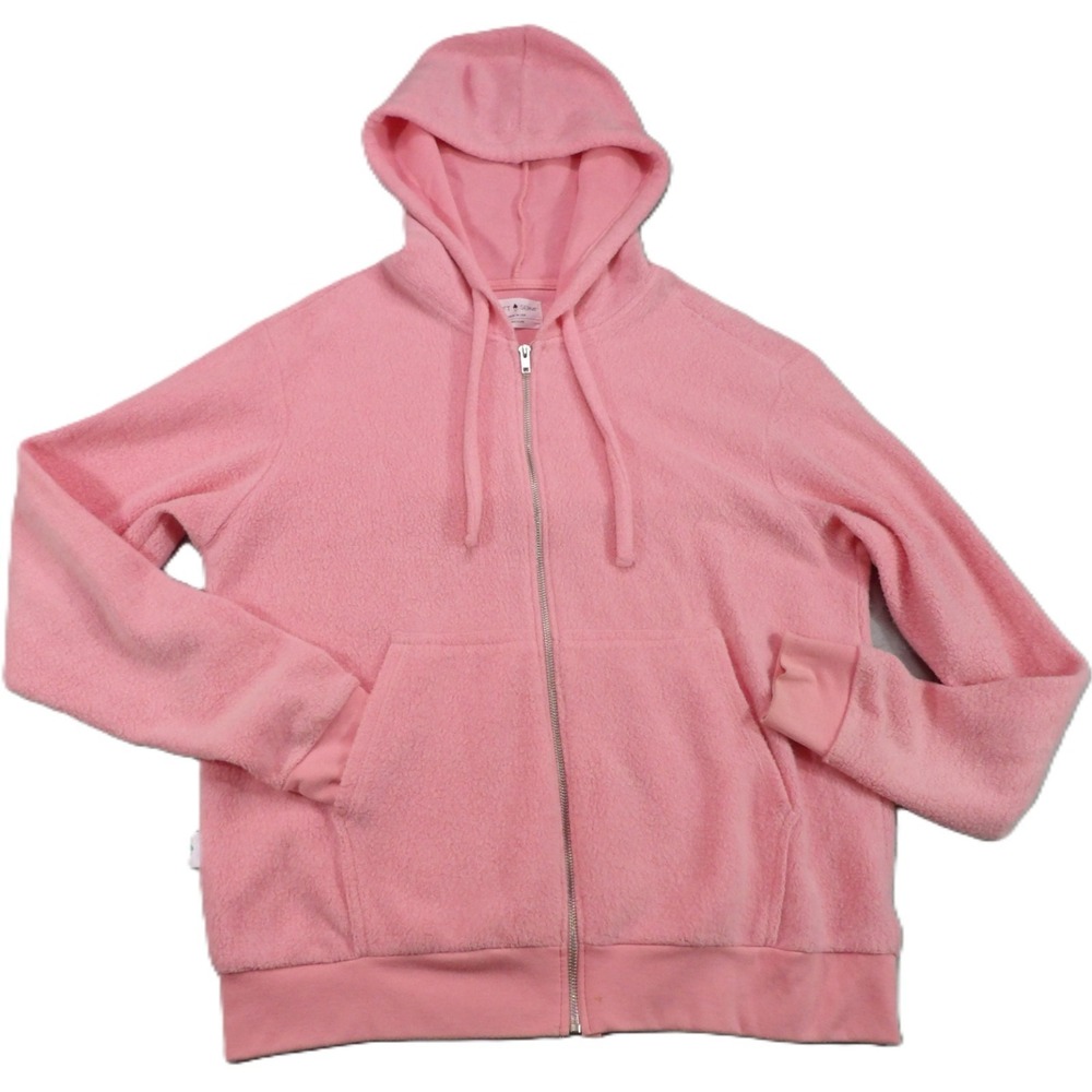 Soft Serve Hoodie Unisex M Pink Cloud Cotton Fleece Full Zip USA Made Y2K Lounge